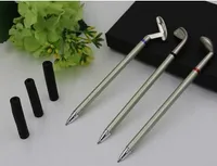 Wholesale- Novelty Golf Gifts sets with 3pcs Sports Club Shaped Alloy Ballpoint Pen Business Gift 0.5mm Writing Point