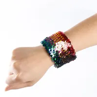 Sjöjungfru armband mode kvinnor flicka sequin armband diy armband stress reliever smycken design färgglada charm party smycken 2018