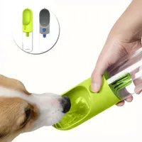 400 ml Pet Drinking Container Dog Bowls Pets Pets Puppy Water Bottle Portable Travel Cups Dogs Cat Health Feed Plastic Water Feeders With 2 Filter