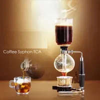 Nowy wysokiej jakości japoński ekspres do kawy alkohol światła Siphon ekspres do kawy wysokiej temperatury Siphon 3 / 5Cup szklane wyroby kawowe