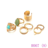 3pcs retro argento oro colore punk elefante knuckle anelli donne spiaggia vintage fiore midi anello imposta gioielli r007