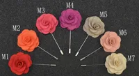 2015Fashion Pins Brooches Handmade Beaded Flower Felt Flower Lapel Pin Boutonniere 14 Colors Stick Pin Garment accessories pin Free Shipping