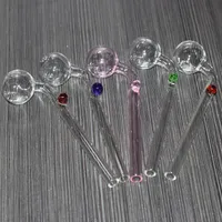 5,5 Zoll gebogene Glas Ölbrenner Glas Bong Wasserleitungen mit verschiedenen farbigen Glas Balancer zum Rauchen