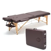 Portable Folding Massage Bed med Carring Bag Professionell Justerbar Spa Therapy Tattoo Skönhet Salong Trä Massage Table Bed