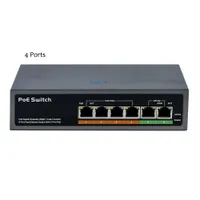 4 8 Portas Padrão IEEE802.3at (30W) Switch PoE Fast Ethernet 10 / 100Mbps 65W Plug Play Detecção Automática 4CH Poe pin1,2 (+), 3,6 (-) com CE FCC