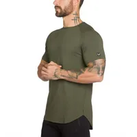  man T-shirt embroidered pure color fitness T shirt men casual cotton irregular gyms tees fashion boutique clothing tops