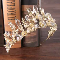 Headpieces 2018 New Baroque Crown Tiara Bride Crystal Crown Princess Crown Gold Silver Wedding Hair Accessories Birthday