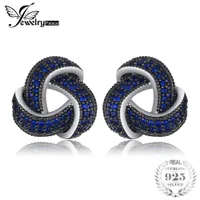 JewelryPalace 0.5ct Criado Blue Spinel Flor Wraparound Cluster Brincos 925 Jóias de Prata Esterlina para Mulheres D1892601