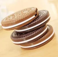 Mode cacao cookies spiegel make-upspiegel met kam, unieke goedkope sandwich Cooke compact spiegels Dames make-up accessoires toebehoren