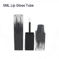 Gradiënt zwart vierkant vloeistof lip glanzend buis lege fles diy handwerk lippenstift lippen buizen cosmetische containers flessen voor make-up