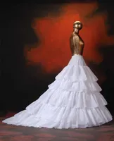 2019 새로운 스타일 5 레이어 흰색 신부의 페티코트 긴 스윕 Petticoats 계층화 된 Crinoline 결혼식 언더웨어 정장 파티 연회