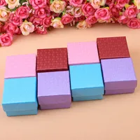 China Factory spot Beautiful new style jewelry packing box 5x5 Earring Ring Jewelry Box Four Colors Mixed Order