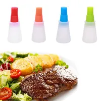 Creative Silicone Barbecue Oil Bottle Brush Heat Resisting Silicone BBQ Cleaning Basting Oil Brush useful and convenient Free shipping