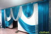 wedding decorations silver sequin swag designs wedding stylist swags for backdrop Party Curtain Stage background drapes customer made 3m high by 6m wide