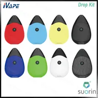 Suorin Drop Starter Kit w / Drop Cartridge Pod 2ml Buit-in batterij 300mAh Water-Drop Design Air Switch voor Easy Vaping 100% Orginal
