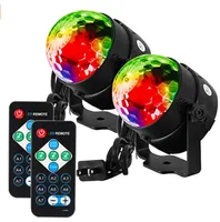 Party Lights Disco Ball Strobe Light Disco Light 7 Colors Sound Activated Stage Light with Remote Control for Festival Bar Club Party 2pcs