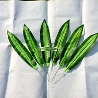 50 cm 20 adet Ipek Parti Yapay Brezilya Kuş Palmiye Evergreen Bitki Ağacı Yaprak Dal Düğün Ev Plaj Dekor Yeşil