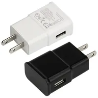 5V 2A USB 1 puertos Interfaz VIAJE EU ​​EE. UU. Enchufe USB Adaptador original del cargador de pared para Samsung para iPhonexs / X / 8/7 / 6 Teléfono celular 100pcs / lot