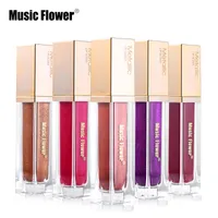 8 Cor Música Flor Marca Lábios Maquiagem Líquido Metálico Batom À Prova D 'Água Shimmer Cor Lip Gloss Hidratante De longa duração