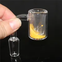 Smoking Quartz Thermal Banger 25mm OD with Thermochromic Bucket Double Tube Bangers Nail color changing nails For Oil Rig Glass Bo