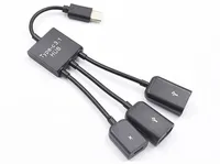 USB 3.1 Type C Male to 2 Dual USB A 2.0 Female + Micro USB Female 3 in 1 OTG HUB For Smartphone and Tablet LLFA