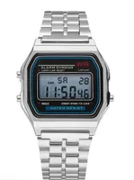 2018 Smart Uhren A159W Uhren Mens Classic Edelstahl Digital Retro Watch Vintage Gold und Silber Digital Alarm A159W Sportuhren