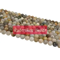 NB0079 Wholesale Natural Stone Bamboo Leaf Agate Loose Beads High Quantity Stone Many Size Round Beads Jewelry Making Accessory