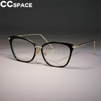 레이디 섹시한 고양이 눈 안경 프레임 여성 복고풍 큰 안경 합금 CCSPACE 브랜드 디자이너 광학 패션 컴퓨터 안경 45369