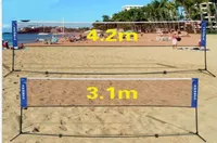 Sistema portátil de tenis bádminton de tenis interno de entrenamiento de voleibol de voleibol de voleibol cuadrado de malla azul 3m/4m/5m/6m