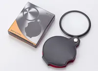 Mini portátil negro 50 mm 8x Mano-Hold Lectura Lupa Lupa Lente de vidrio Joyería plegable Lazo Lupas de joyería con caja de paquete al por menor