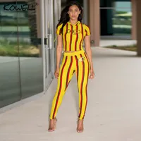 Stripe Casual Femmes Jumpsuit Romper Impression Élastique Two Pièce Combinaison Combinaison Taille haute Fitness Playssuit 2018