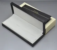 Boîte à enclos en cuir en bois noir de haute qualité pour plume stylo / bille à balle / rouleau à balles à billes crayon avec le manuel de garantie A8