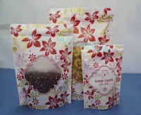 100 unids / lote-22x30 cm bolsa ziplock de plástico de impresión de la flor roja independiente con bolsa de embalaje de bolsa de bolsa de embalaje anaer