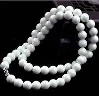 Branco Beads Jóias Natural Beads Colar Beads 0.8cm Organic Gemstone Necklace