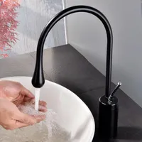 новый поход уникальный дизайн сплошной латунный смеситель для раковины одна ручка хромированная / черная отделка популярна для европейского рынка ванной раковина водопроводный кран