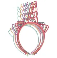 Kawaii Kunststoff-Einhorn-Haarstangen Mischfarben Boutique-Stirnbänder für Mädchen Geburtstagsfeier Kinderzubehör 12pcs / lot