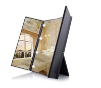 8 LED trucco leggero touch screen Specchio Make Up 3 pieghevole portatile tavolo regolabile controsoffitto compone lo specchio