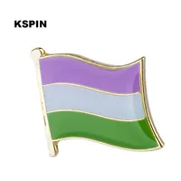 Genderqueer Pride Flag Metal Badges för ryggsäckar Pin Brosch Set Dekorativa knappar för kläder