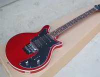 送料無料工場注文の珍しい形の赤いエレクトリックギター、フロイドローズ。 Chrome Hardwares Guitarraギター