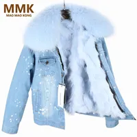 2017 New Parka Winter Women Coat With Large Raccoon Fur Collar Real  Fur Lining Jacket Top Quality