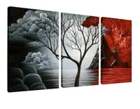 Modern Gallery Wrapped Giclee Canvas Print Artwork Abstract Landscape 3 panels Pictures on Canvas Wall Art Kitchen Home Decor