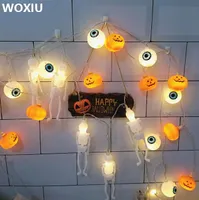 WOXIU Kabak Cadılar Bayramı Led Parti Işık Dekor Fener Işıkları Lamba Asılı Dize Vintage kabak 20 Dekorasyon Peri Ev 2018 Kafatası