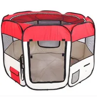 2018 Toptan 57 "Taşınabilir Katlanabilir 600D Oxford Bez Sekiz Paneller ile Örgü Hayvan Oyun Parkı Çit 59 cm 94 cm Köpek Seyahat Açık Havada