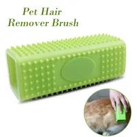 Pet Hair Remover Brush Silikon Massage Grooming Tools Multifunktionell för hundkatt Husdjur Grön Orange Färg