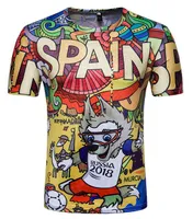 Matador Spanien Team Kurzarm T-Shirt Fans Gedenk-T-Shirts mit Rundhalsausschnitt Russland WM 2018 Herren T-Shirts