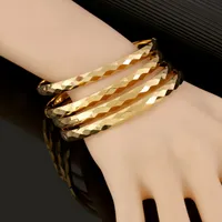 4 stücke Äthiopischen Schmuck Gold Farbe Armreifen Dubai Gold Schmuck Armreifen Für Afrikanische Armreifen Armbänder für Frauen Geschenke