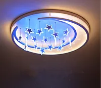 Creative Personality Romantic Star Moon LED Ceiling Light Cool / Warm / Remote Light Optional for Children Room Bedroom Kid&#039;s LLFA