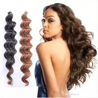 Virka flätor hårförlängning kanekalon flätande hår djupvåg buntar afro kinky lockigt syntetisk ombre