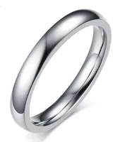 Anel de casamento 3mm Plain Plain 316L anel de casamento de aço inoxidável para mulheres tamanho 6-12 venda quente! Banda de promessa de noivado de casamento