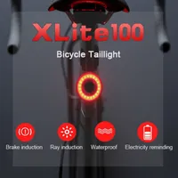 Xlite100 Akıllı Bisiklet Bisiklet Arka Lambası USB Şarj Edilebilir Led Bisiklet Kuyruk Işık Oto Başlangıç ​​/ Durdurma Fren Algılama IPx6 Su Geçirmez